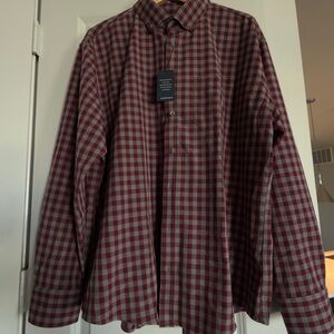 Mizzen+Main Red and Gray Checkered Shirt